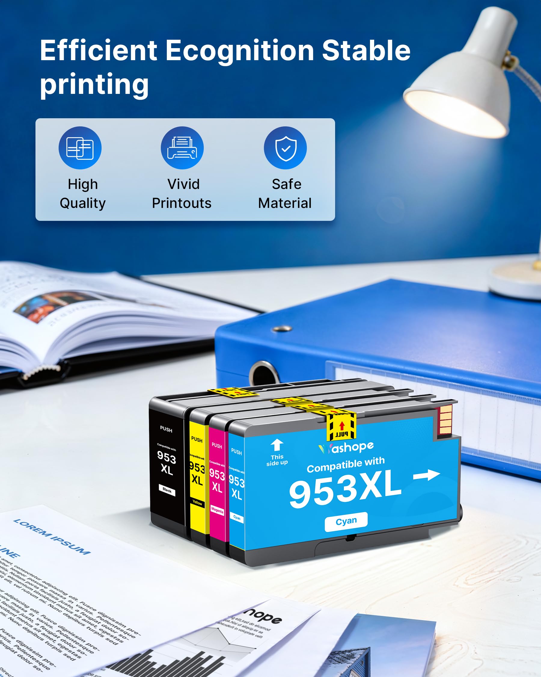 953XL 953 XL Druckerpatronen Kompatibel für HP 953XL Multipack Patronen HP953 für HP Officejet Pro 7720 7740 8720 8710 8715 8210 8725 8730 8725 7730 8218 8719 8740 (Schwarz Cyan Magenta Gelb, 4 Pack) - 5
