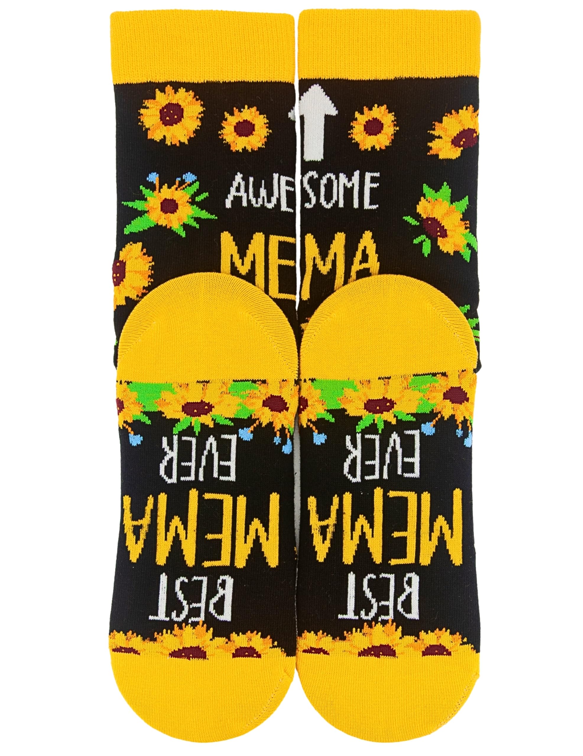 InnoBeta Mema Gifts, Mothers Day Gifts for Mema, One Size Crew Socks on Mother's Day, Christmas, Birthday