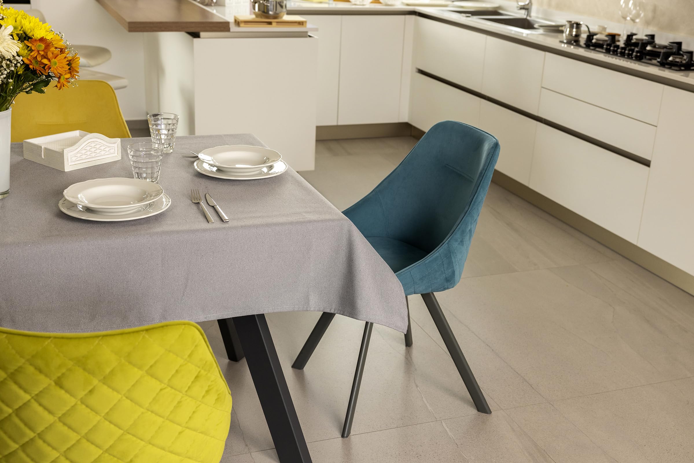 PARAMAISON Tovaglia Antimacchia 200x250, Tovaglia Quadrata Idrorepellente, Proteggi Tavolo, Arredo Casa Interno Esterno, Copritavolo Giardino, Ristorante, Compleanno, Antistiro, Tinta Unita Bianco