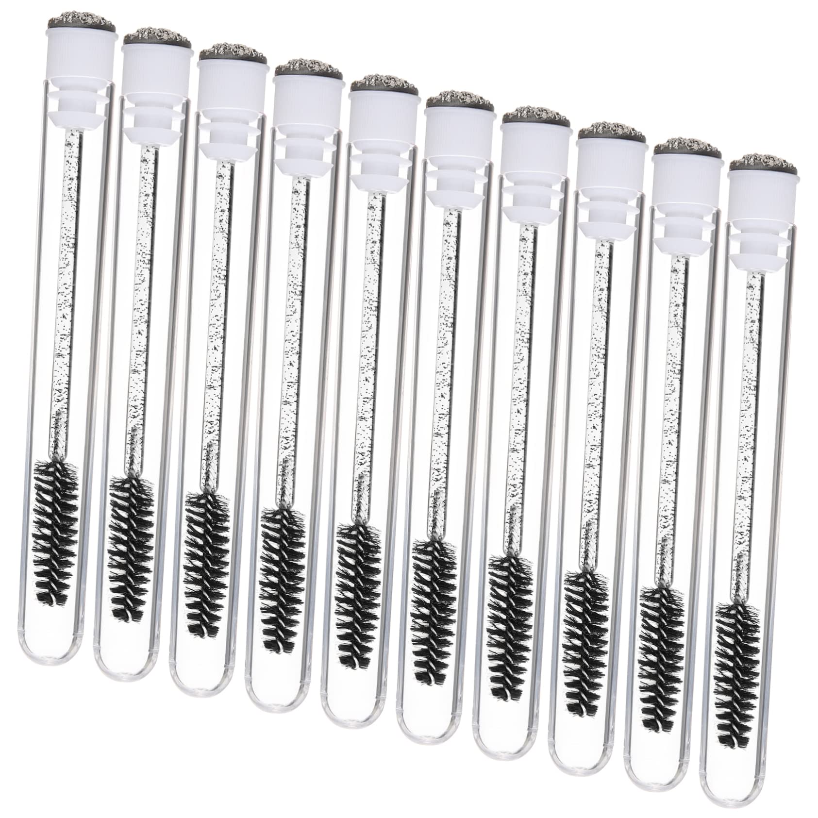 FRCOLOR 10pcs Eyelash Brush Set Natural Eyebrow Fan for Lash Tubes Easy to Use Makeup Tools for Home Professional