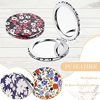 Vista 6 de Vicenpal 6 Pack Floral Compact Mirrors for Women, Mini Folding Pocket Makeup Mirror with Magnification, Portable Travel Purse Mirror, Gift for