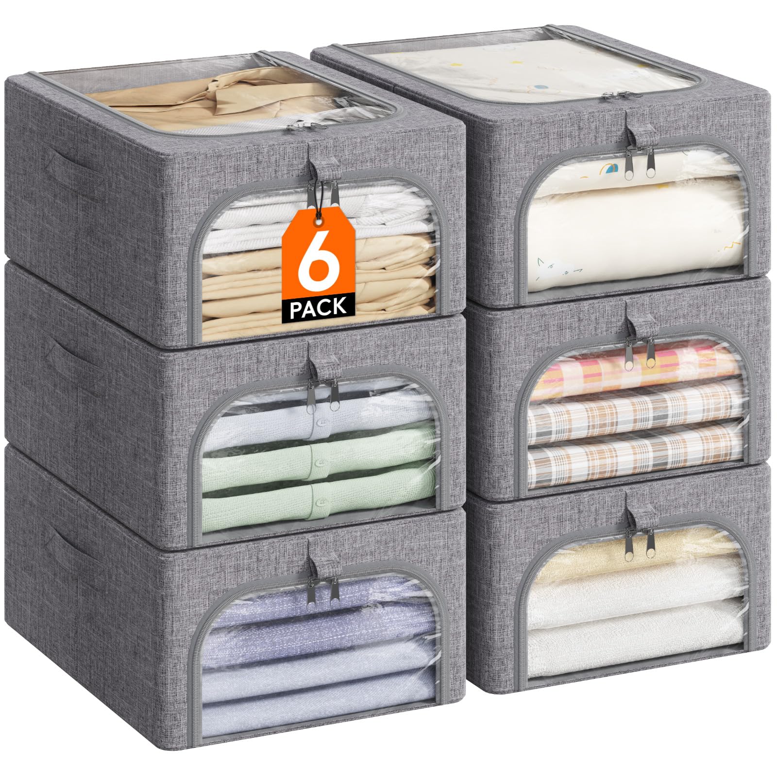 Lifewit 6 Stück Kleideraufbewahrungsbehälter