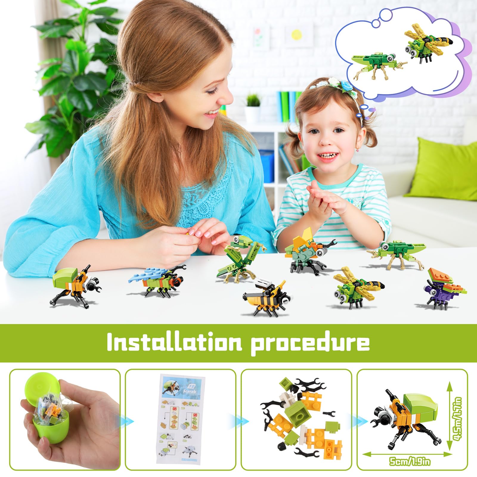 Cadeau Paques Enfant, Oeufs de Peinture a Remplir Rapide avec Lumière LED et Musique, avec