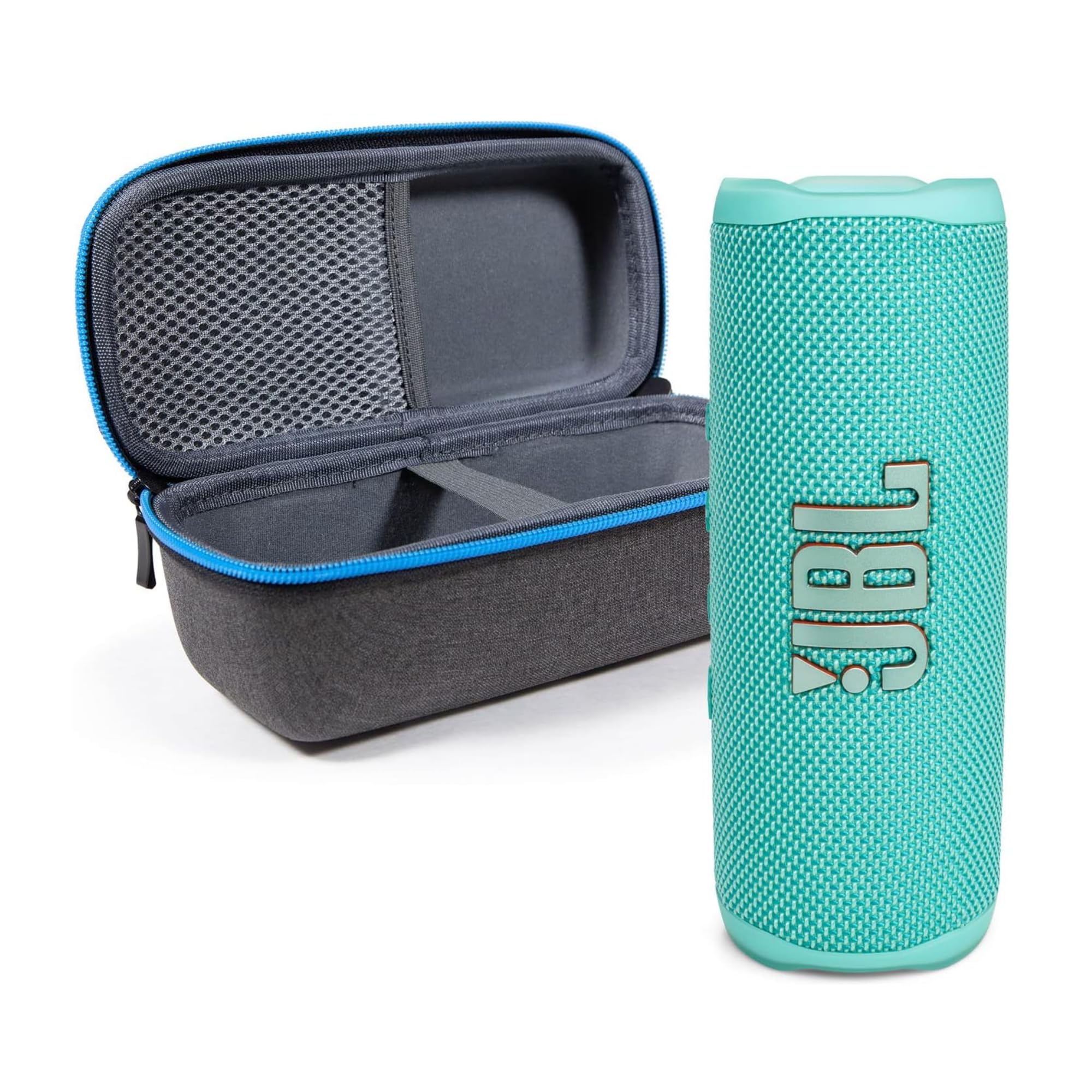 JBL Flip 6 (verde azulado) + paquete con divvi! Funda rígida protectora