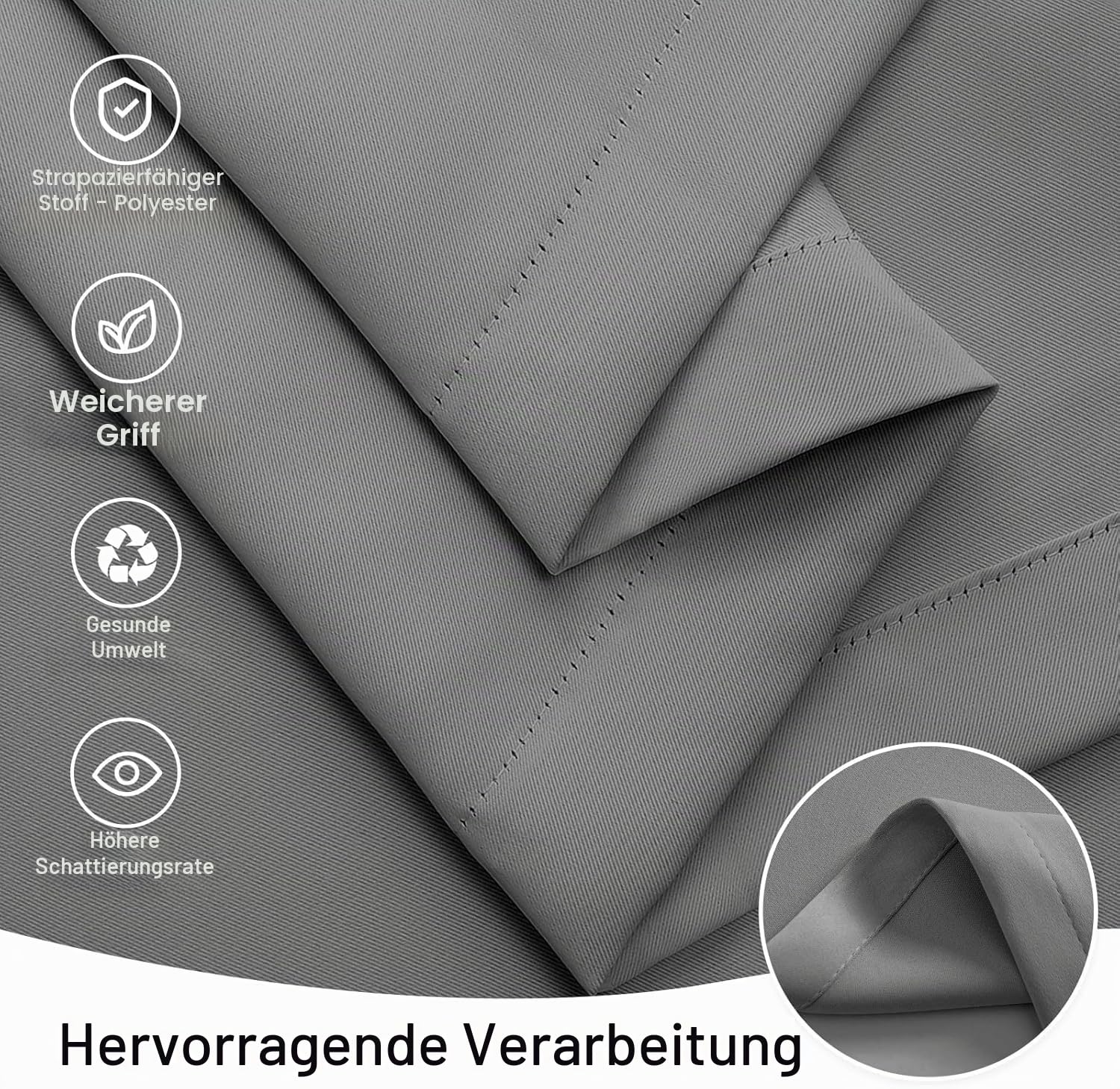 Outdoor Vorhang Wetterfest. Outdoor Gardinen Wetterfest Für Terrasse In Grau. Außen­Vorhänge Für Pergolen, Veranden Und Terrassen Mit Elegantem Und Strapazierfähigem Design Zum Schutz Ihres (1)