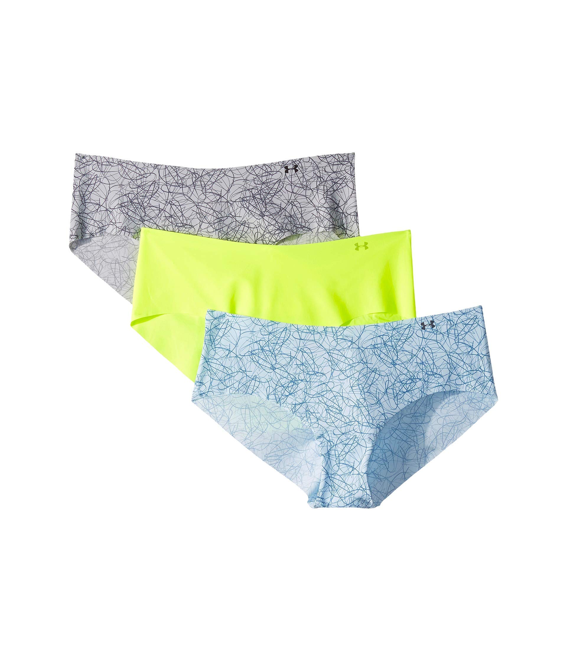 Under Armour Women's Hipster 3-Pack Printed Underwear , Mod Gray (011)/Coded Blue , Small