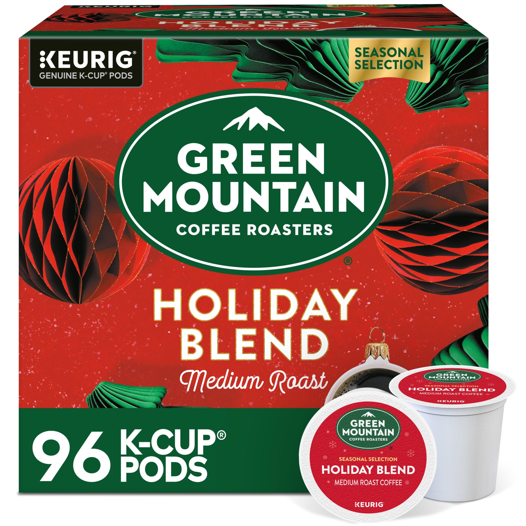 Green Mountain Coffee Roasters Holiday Blend, Keurig Single Serve K-Cup Pods, 96 Count