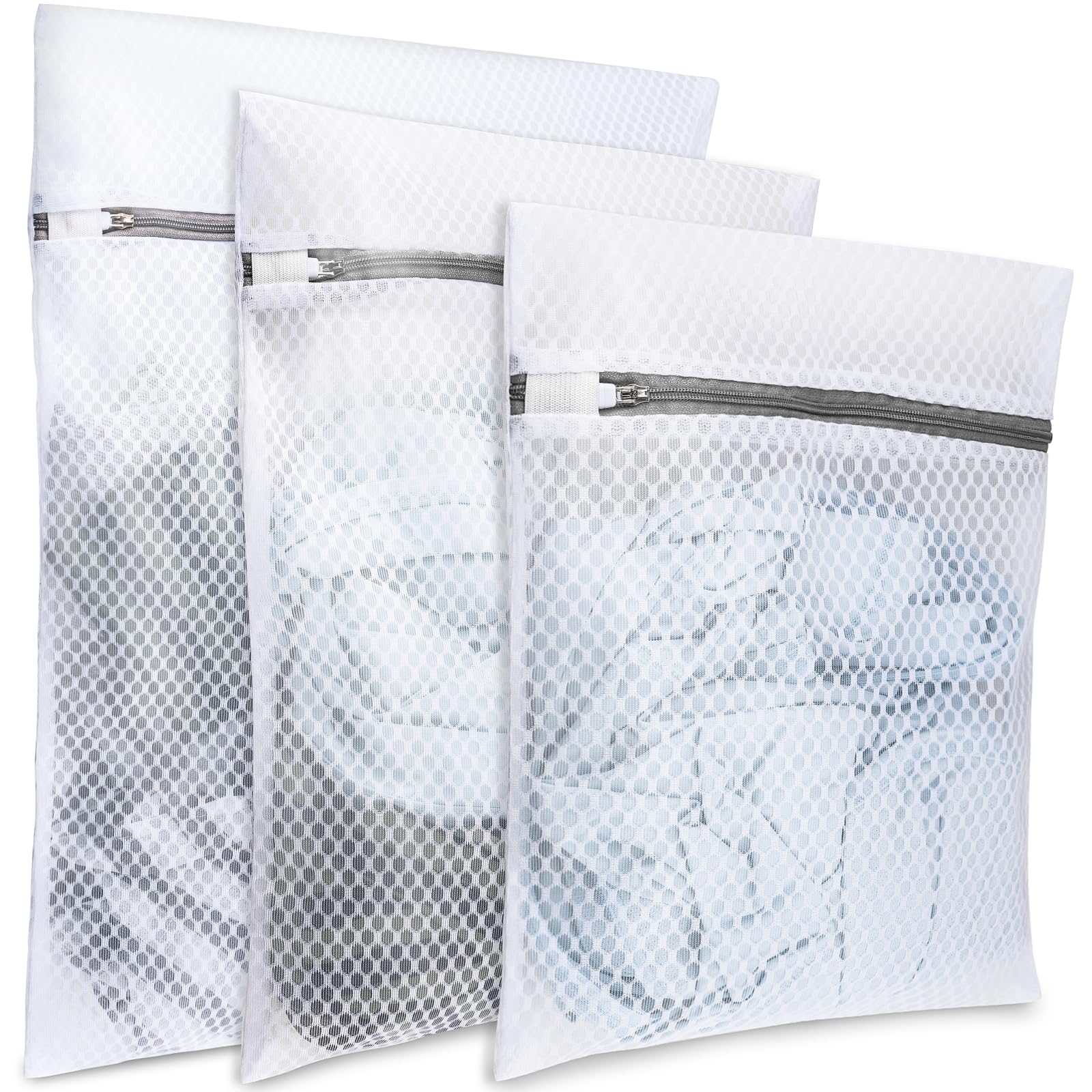 Mesh Laundry Bags for Delicates Honeycomb 3 Pcs Laundry Bags Mesh Wash Bags in 3 Sizes 1 Large