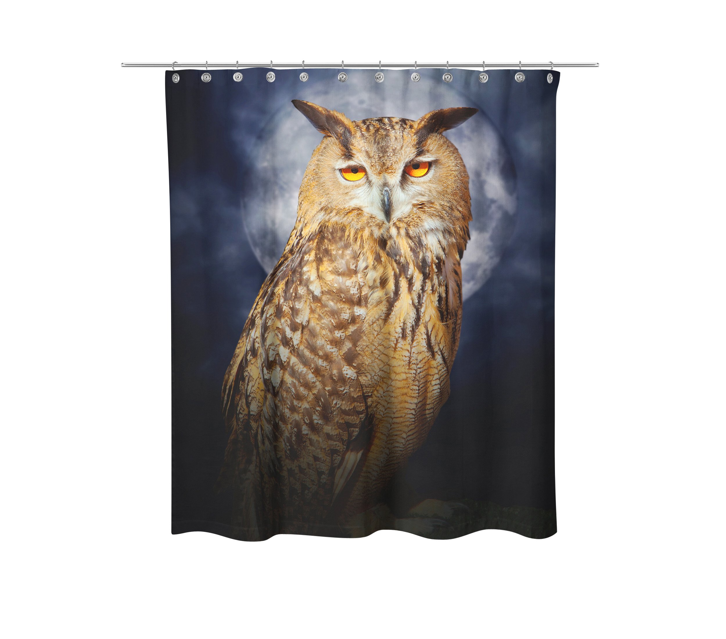 Buy QJ CMJ Shower Curtain Bubo Bubo Eagle owl Night Bird Full Moon