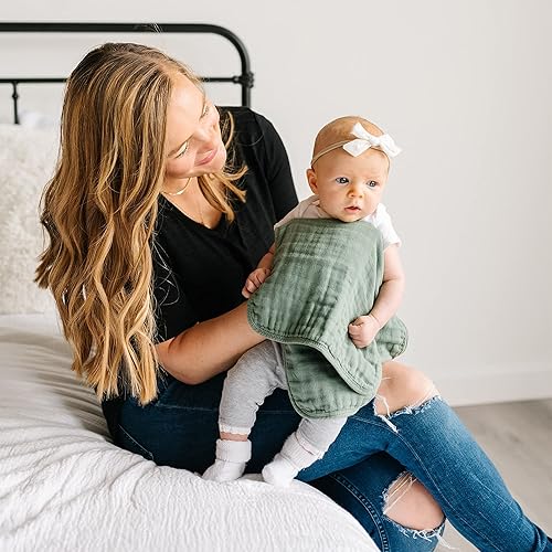 Miniatura 6 de Natemia Paños de muselina para eructos para bebé, tamaño grande de 21 x 11 pulgadas, rayón súper absorbente ultra suave hecho de paños de bambú,