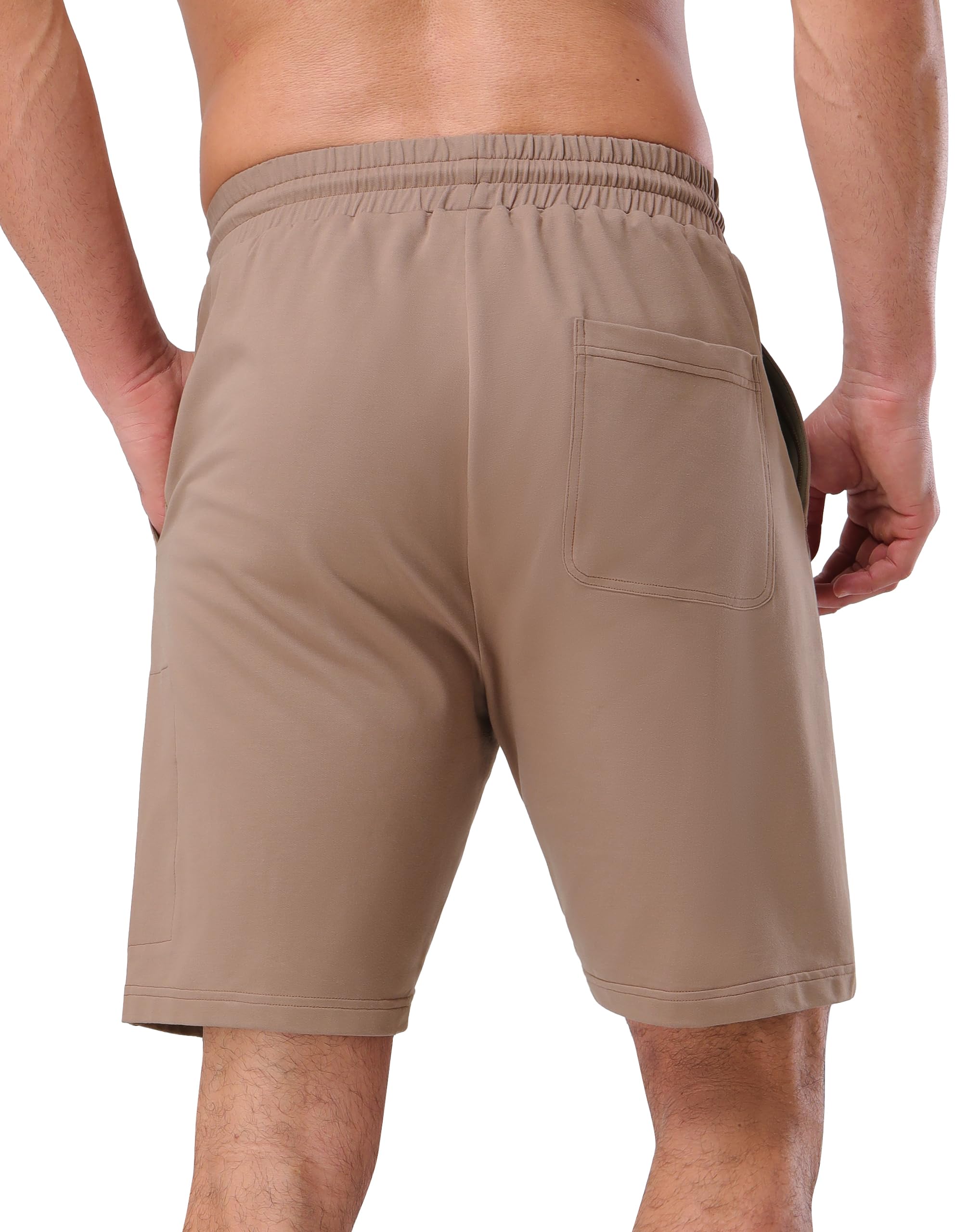 Pioneer Camp - Pantalones cortos deportivos para correr y fitness (7 pulgadas, algodón, cintura elástica, con múltiples bolsillos)