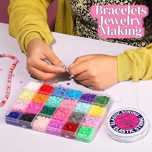 Miniatura 4 de FANDAMEI Cuerda elástica de 0.039 pulgadas para pulseras, cordón elástico para hacer pulseras, cordón elástico para hacer joyas, hilo resistente