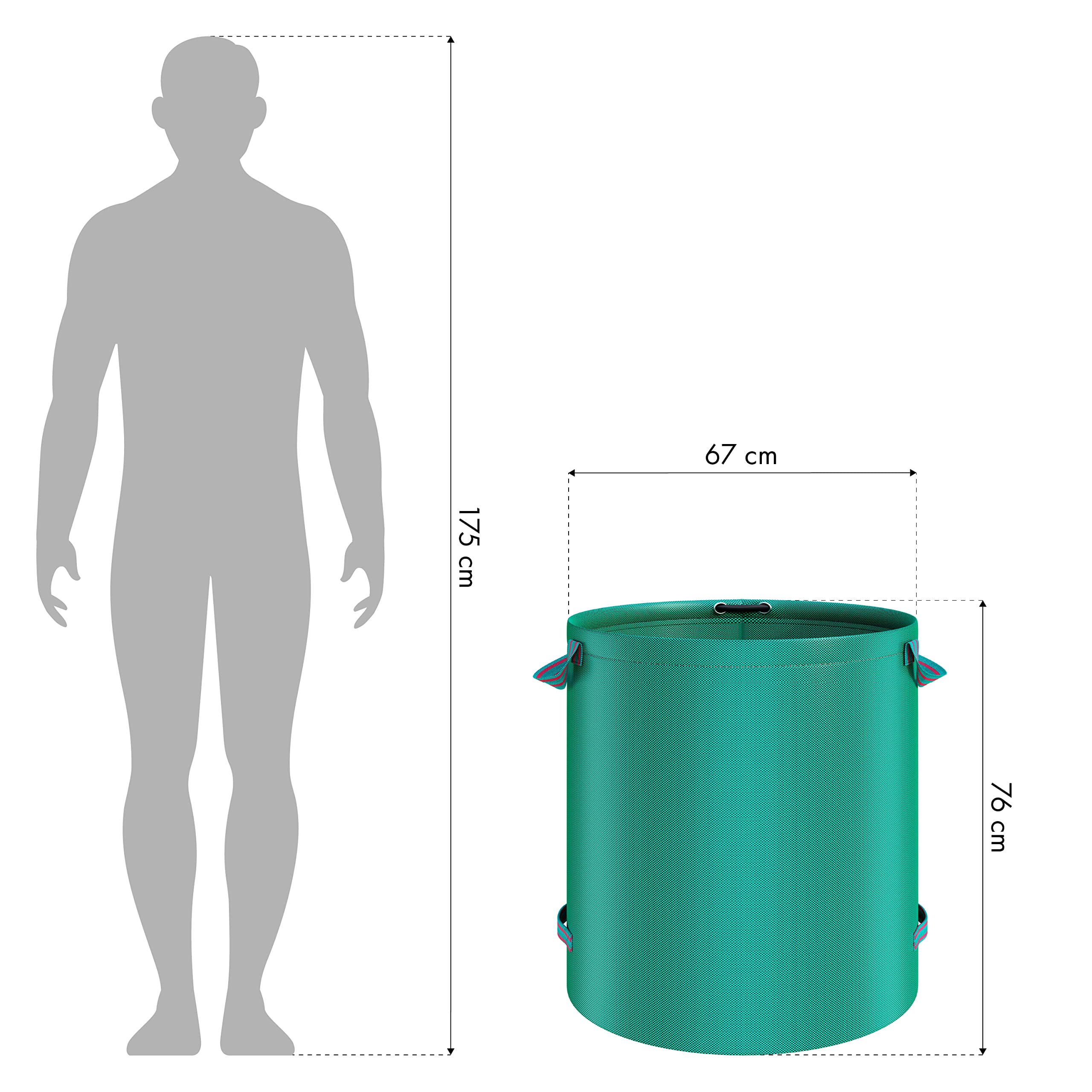 5X Gartenabfallsack Gartensack Laubsack Garten Abfallsack 272L selbststehend Gartenabfallsäcke Laubsäcke Wasserabweisend stabil aus robustem Polypropylen-Gewebe (PP) 150g/m² 390g