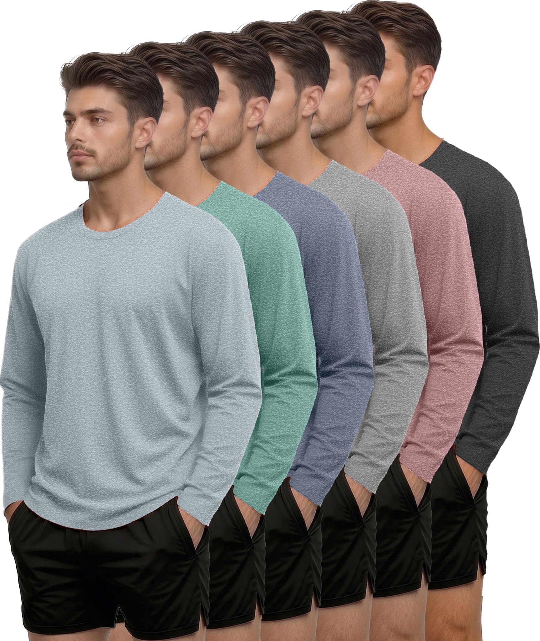 Kinglaman 6-Pack Long Sleeve Shirts