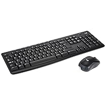 Logitech MK270 Combo Tastiera e Mouse Wireless per Windows, Layout Inglese QWERTY – Nero