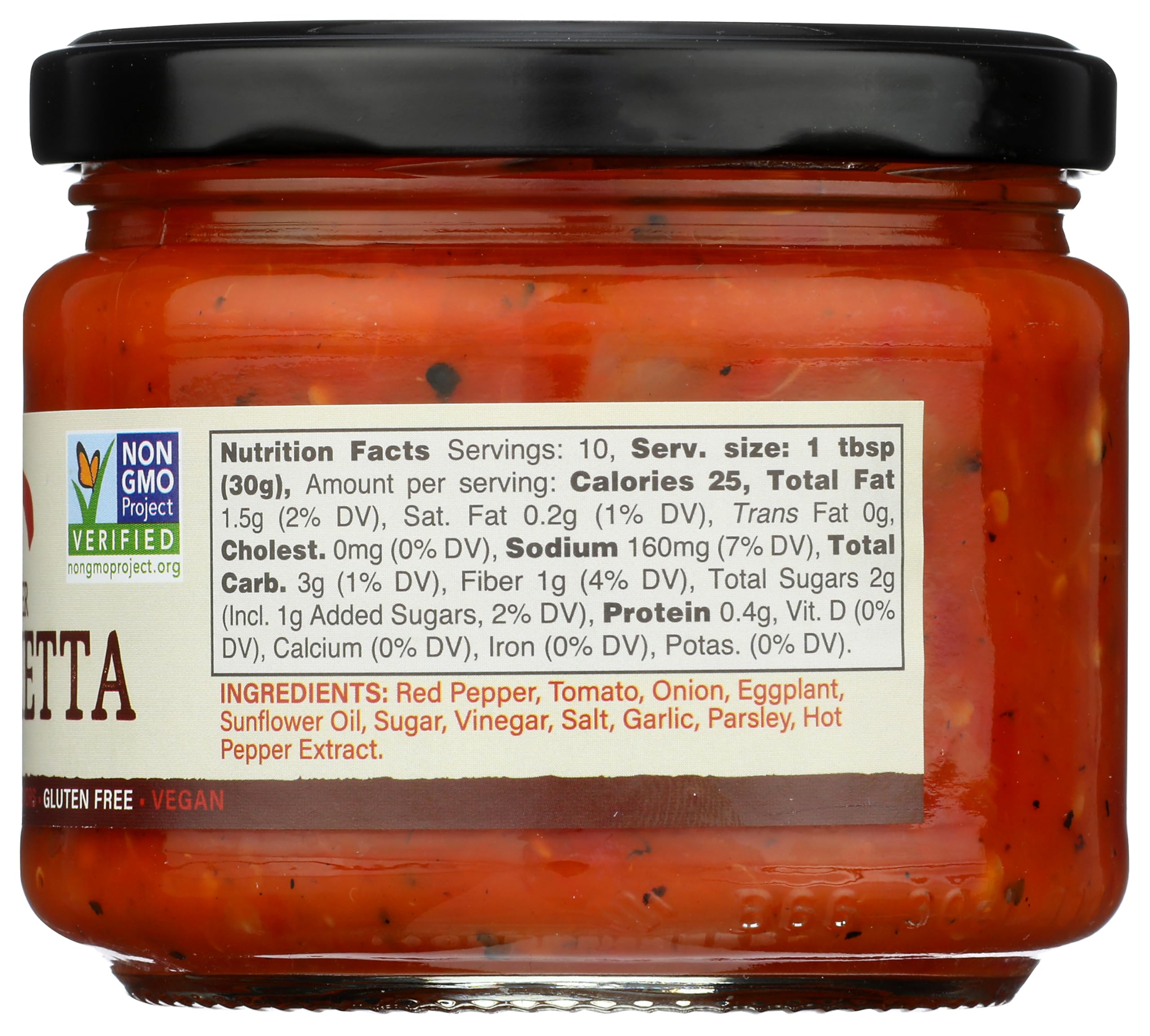 Pickerfresh Roasted Red Pepper Bruschetta - Gourmet Vegetable Spread - Simple Ingredients - Non-GMO, No Artificial Color & No Preservatives - 10 oz