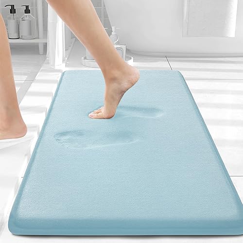Miniatura 118 de Smiry Tapete de baño de espuma viscoelástica de 24 x 16 pulgadas, extra suave y absorbente, antideslizante, lavable para suelo, ducha y bañera,