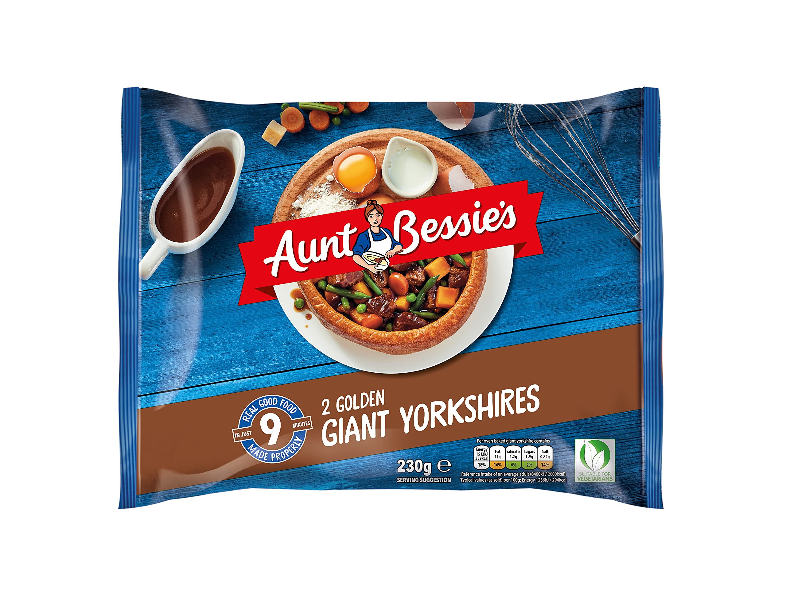Aunt Bessie's 2 Giant Yorkshire Puddings  230g (Frozen)