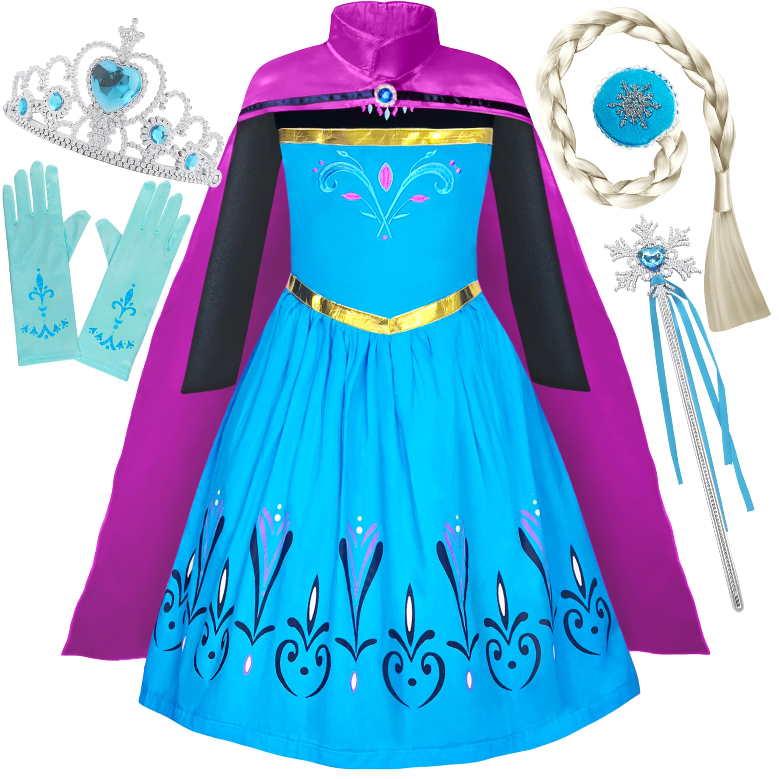 Amazon.com: Cokos Box Girls Princess Dress Up Costume Set for Birthday  Party - Coronation Edition, Baby-Blue, 6 Years : Clothing, Shoes & Jewelry