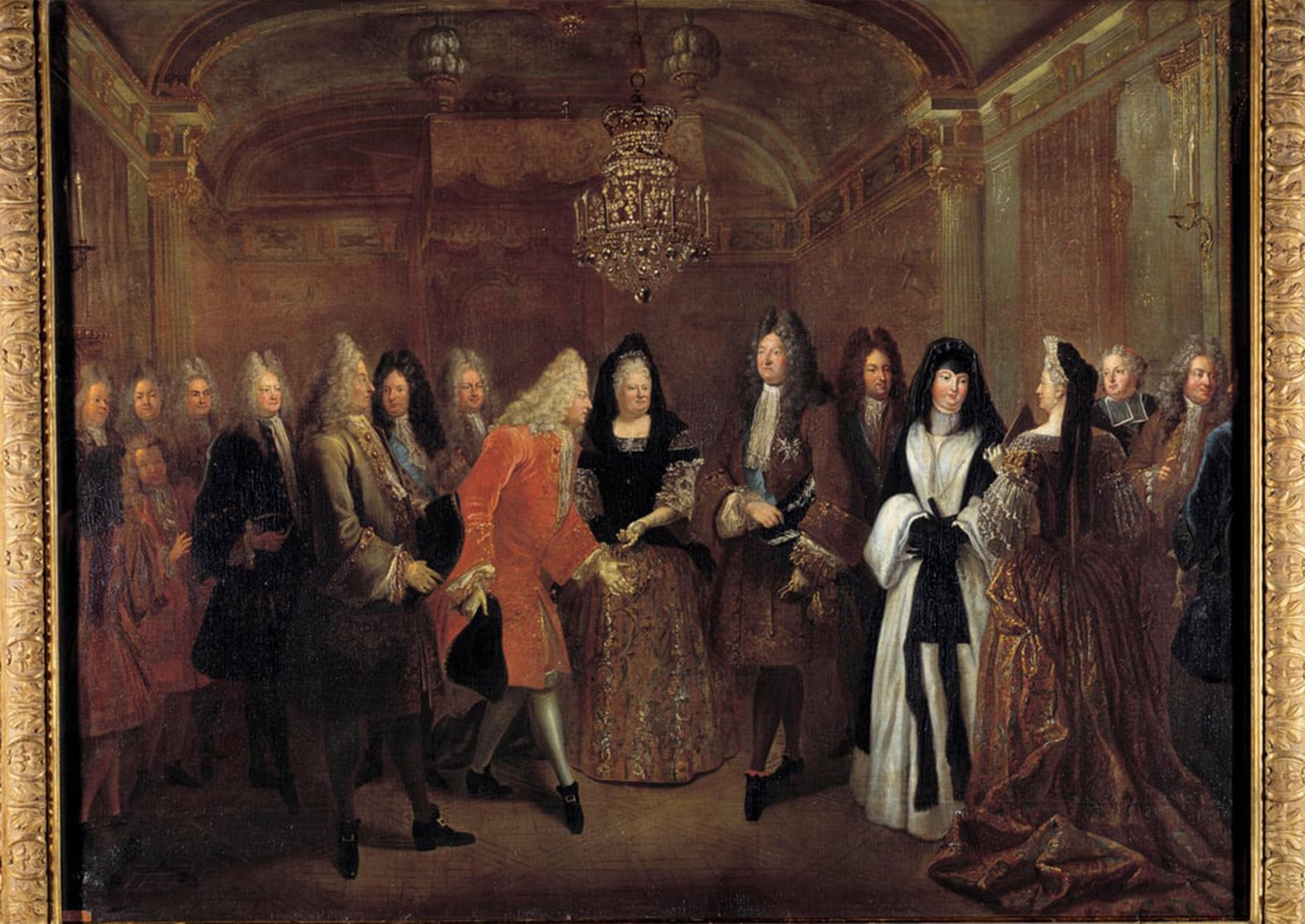 ARTXLXXBN Famous Painting Canvas Artwork Graffiti Print King Louis Xiv Receivedfrederic Augustus of Saxony From Elizabeth Charlotte D'orleans on Portrait Canvas Image for Home Decor 60x90cm