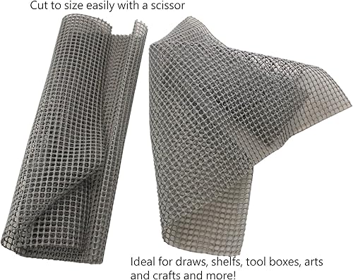 Miniatura 8 de Paquete de 2 repisas antideslizantes multiusos y alfombrillas antideslizantes de 18 x 47 pulgadas, recortadas para ajustar, ideal como revestimiento