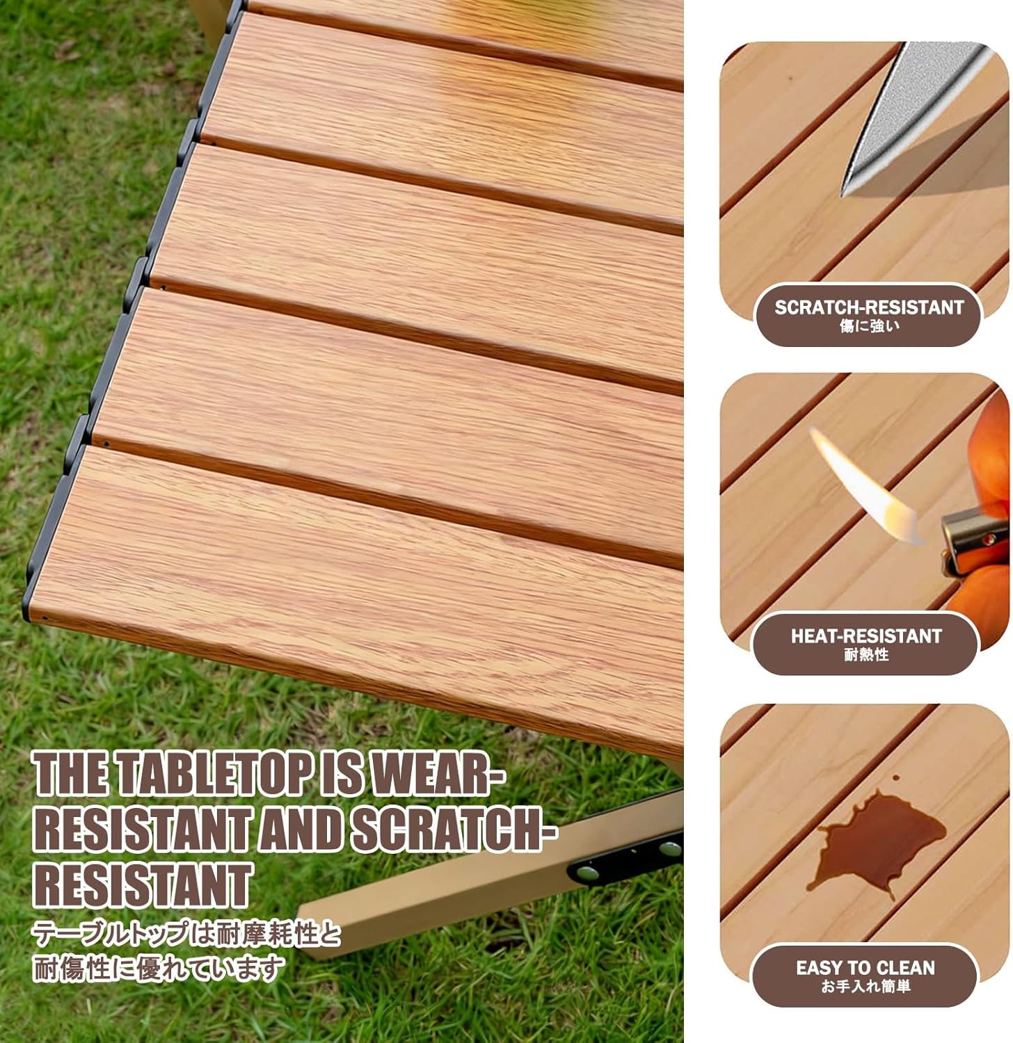 Foldable Camping Table and Chairs Set，Ortable Picnic Table with Chairs，Lightweight and Easy to Carry, Suitable for Beach, Hiking, Traveling, Fishing, Barbecue.(Upgrade,Black_120CM+6 Chairs)