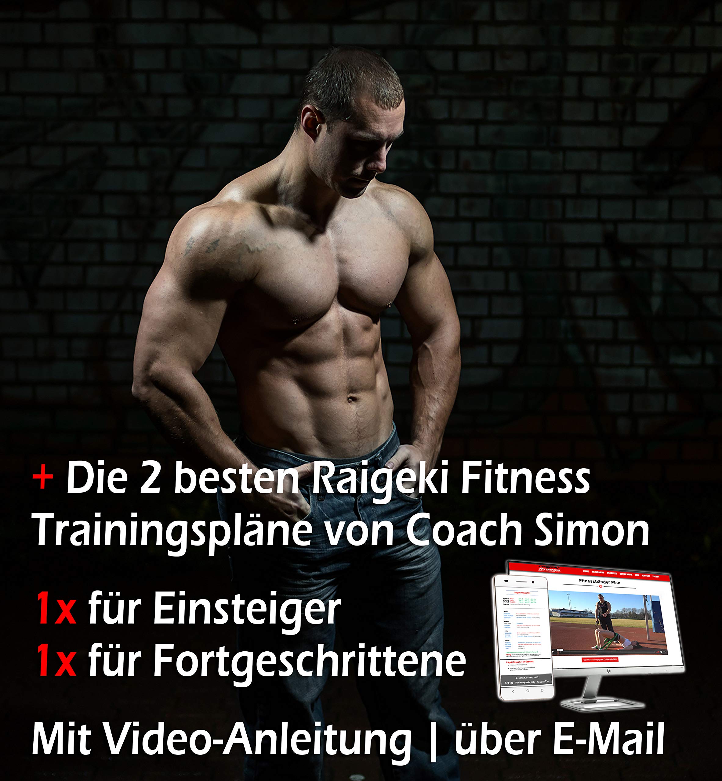 Raigeki Elastyczne taśmy oporowe do fitnessu (+ plany treningowe) [pojedynczo i razem], długa taśma oporowa do treningu siłowego, taśma fitness