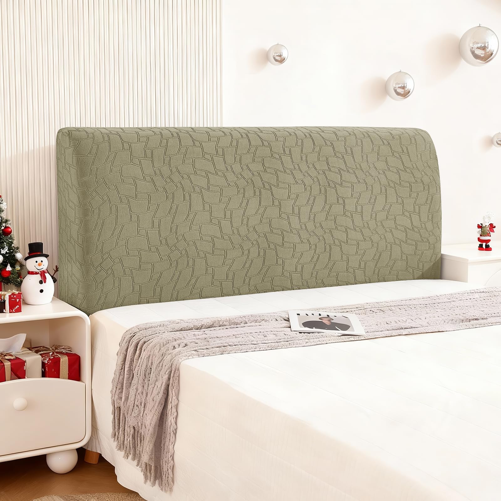 Ystyle Bettkopfteil Bezug, Weicher Staubdicht Headboard Cover, Abnehmbarer Strecken Kopfteil Bezug, Kratzfester Überzug Bett Betthusse Kopfteil Für Schlafzimmer (90CM, Khaki)