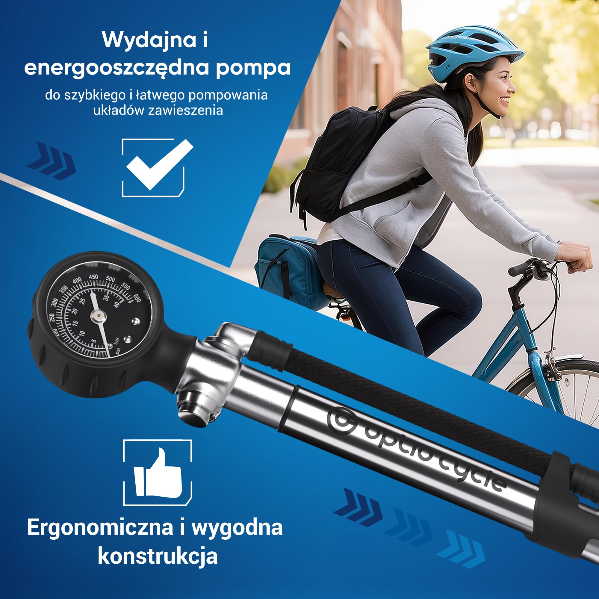Pompka do Amortyzatora MTB – Pompka Wysokociśnieniowa z Manometrem do Widelca i Dampera | Shock Pump do Fox, RockShox, Manitou