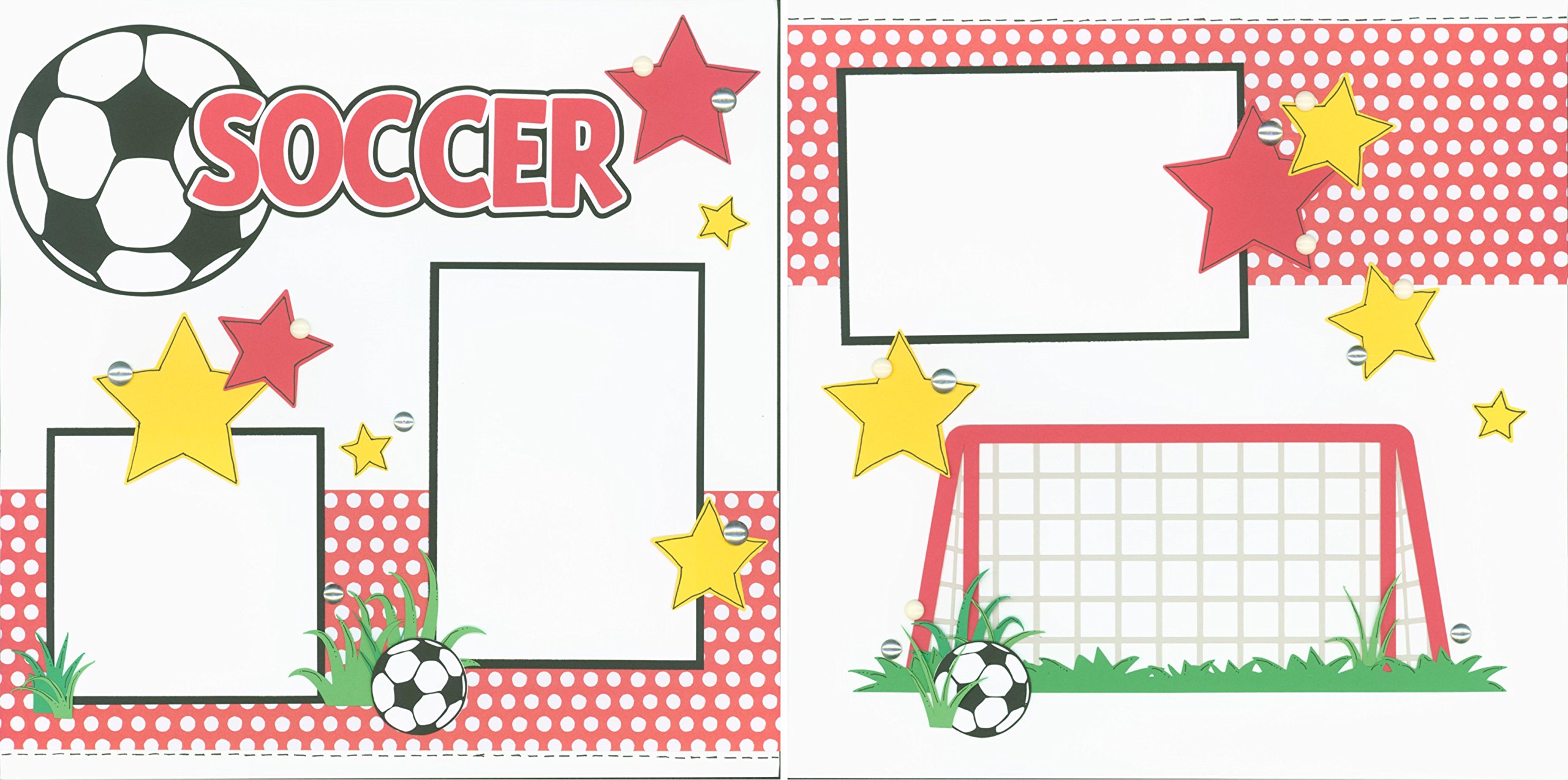 Zestaw do scrapbookingu piłki nożnej - 5 układów podwójnych stron