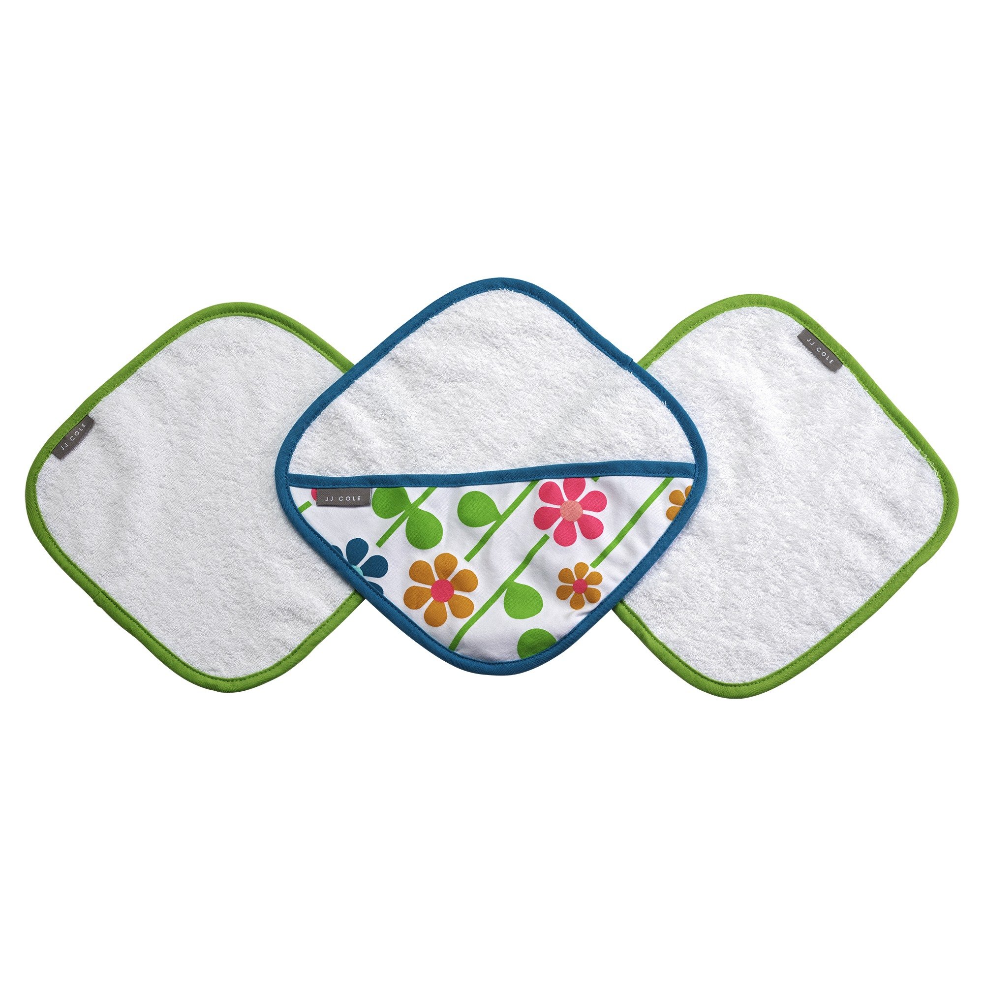 JJ Cole Washcloth Summer Garden Bath Mitt Set Pink Green Blue Yellow White Orange