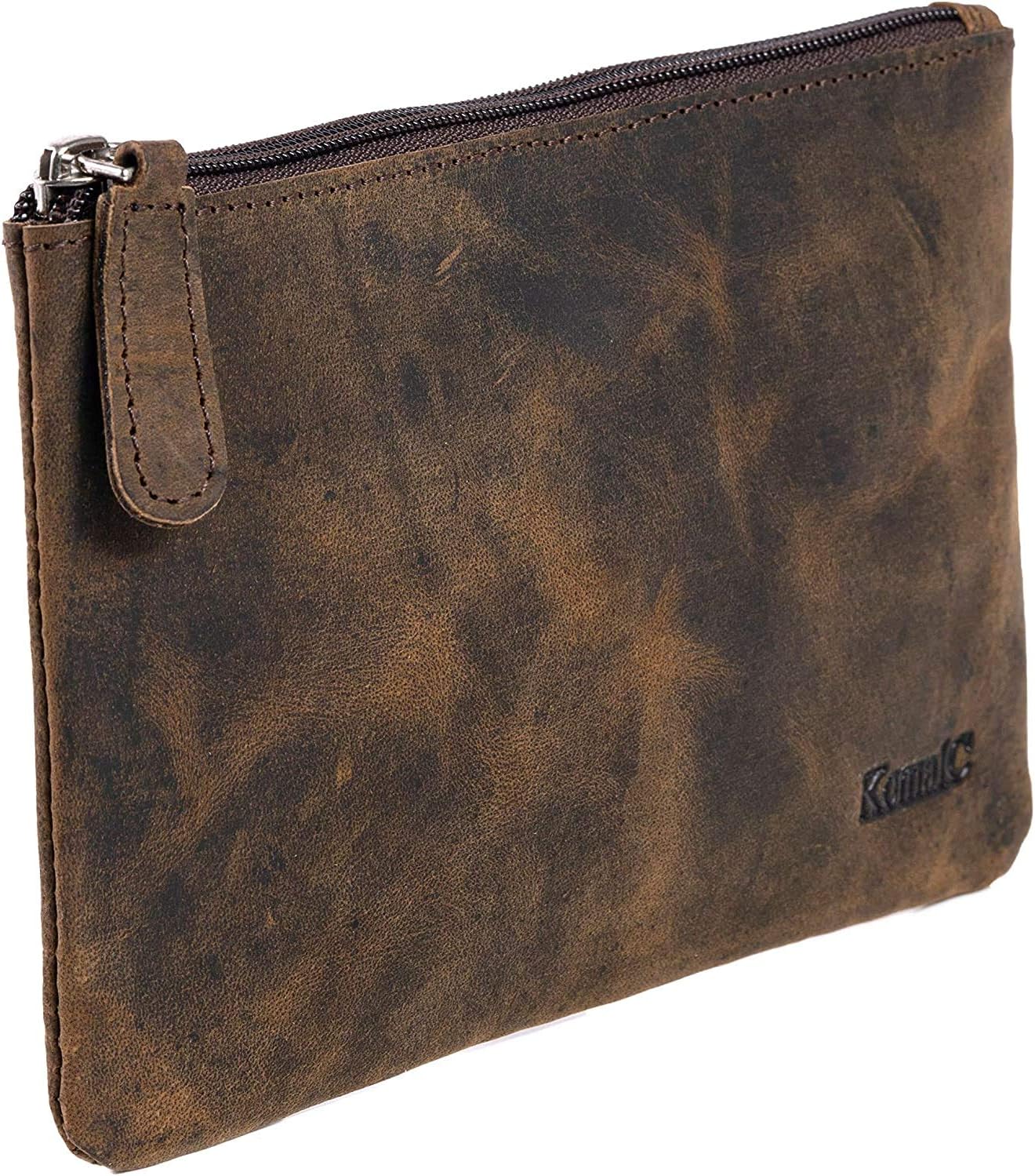 Leather Pencil pouch pen case zippered pencil case Sleeve Elegant and practical for artists. Perfect for office by KomalC