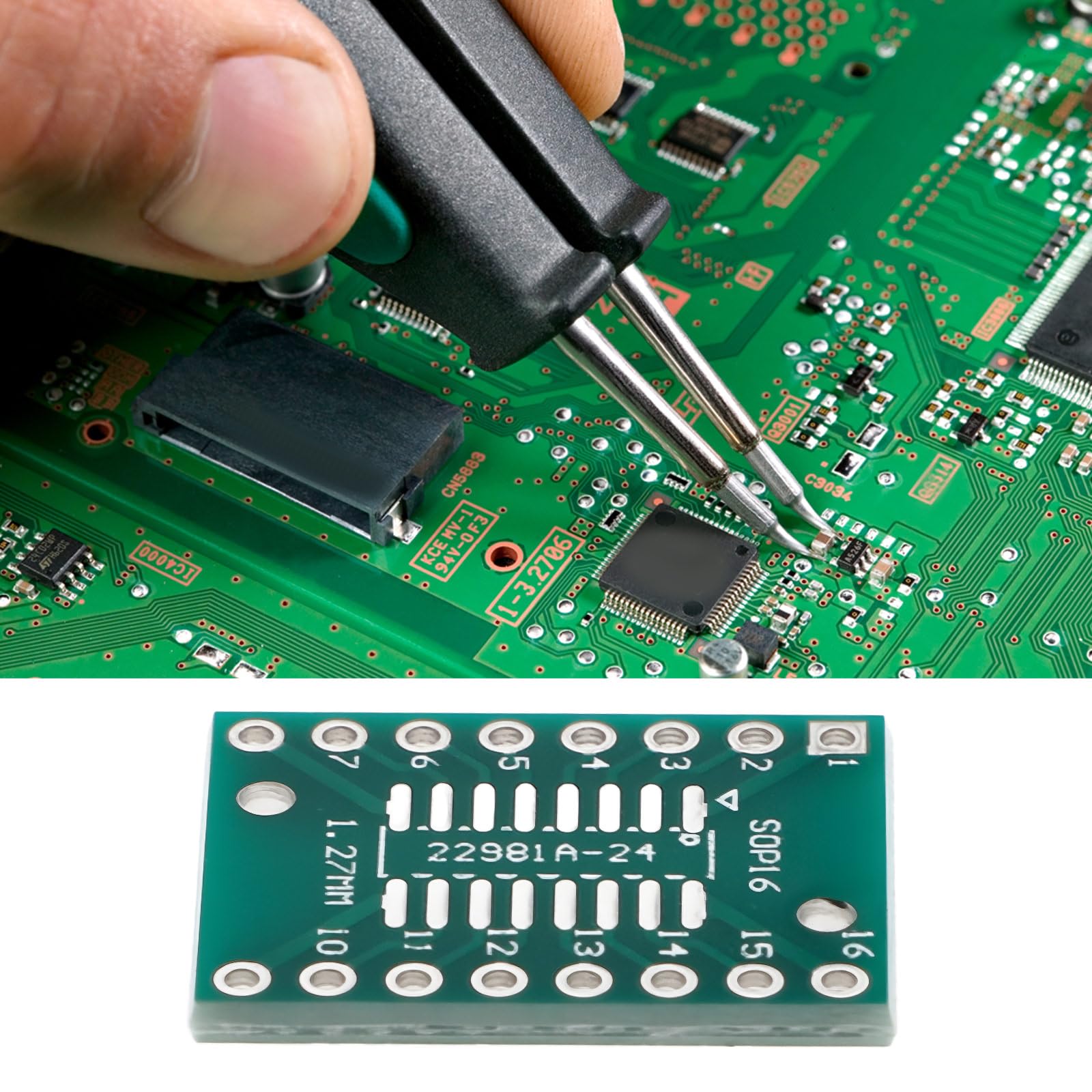 10x SOP16 TSSOP16 A DIP-16 PCB Pinboard 21x16mm Per La Modifica E L'aggiornamento Di Componenti SMD A Un'impronta DIP