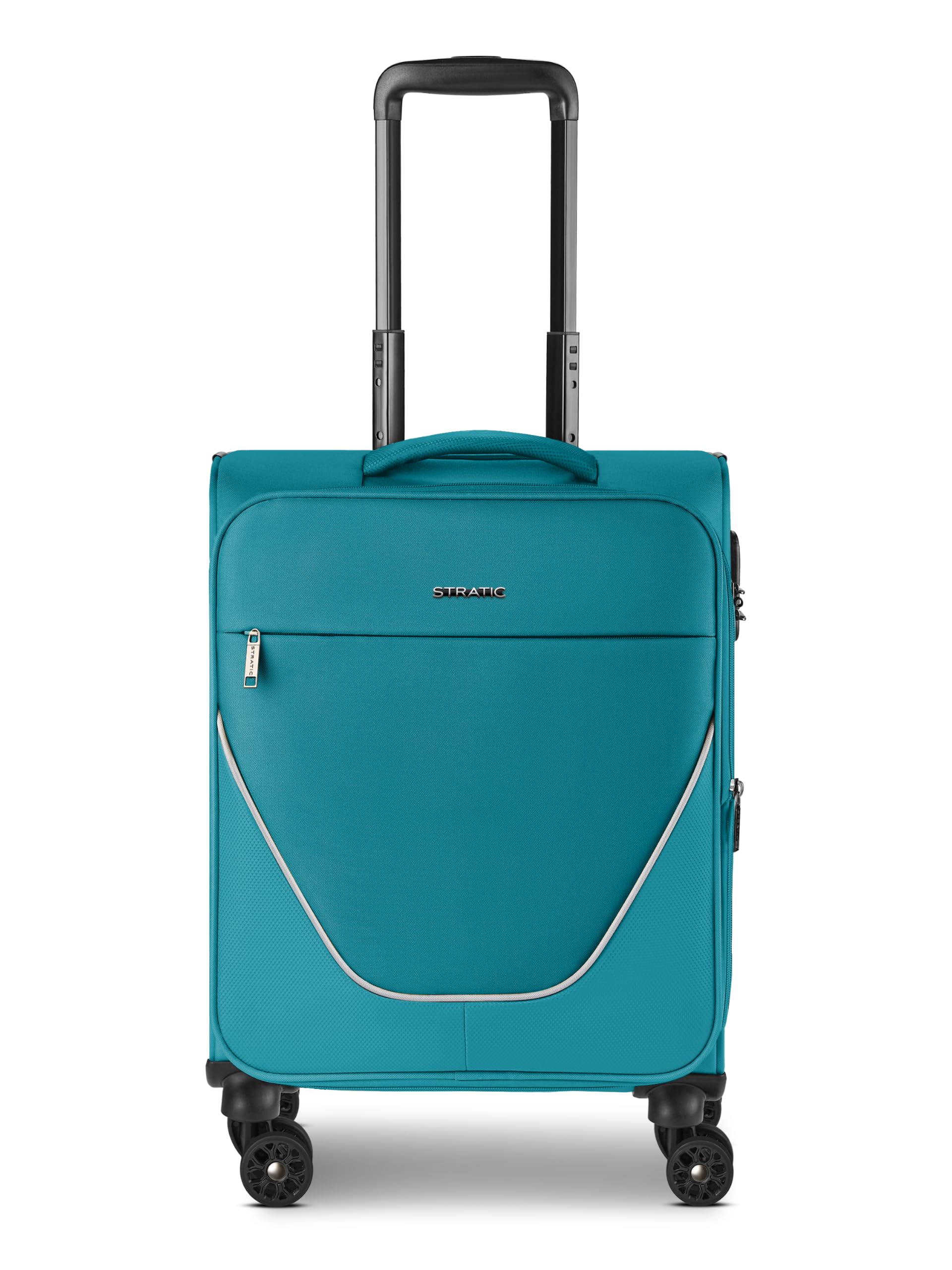 Stratic Kabinen-Koffer für Damen und Herren | Kleiner Cabin-Trolley 40 x 21 x 55 cm aus hochwertigem, flexiblem Polyester Material | Erweiterbar & Teleskopgriff| taska Serie
