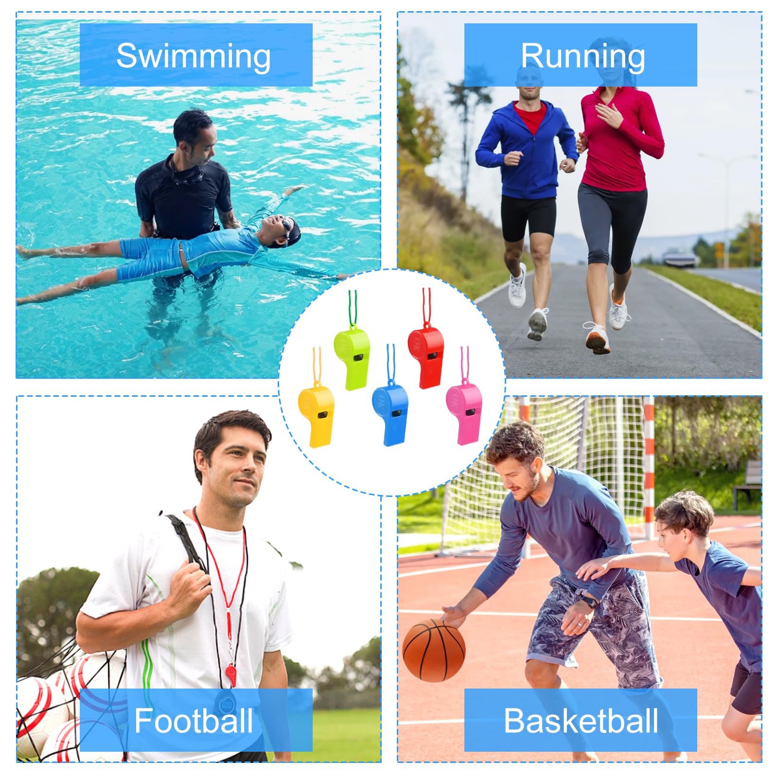 72 Pezzi Fischietti in Plastica, Fischietto Sportivo 72 Pezzi Fischietti in Plastica, Fischietto Sportivo