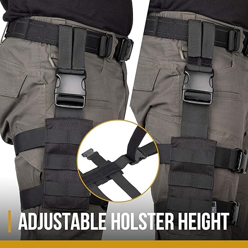 Miniatura 5 de OneTigris Mini panel Molle para herramientas, plataforma táctica de pierna caída, minimalista, ajustable, para linterna