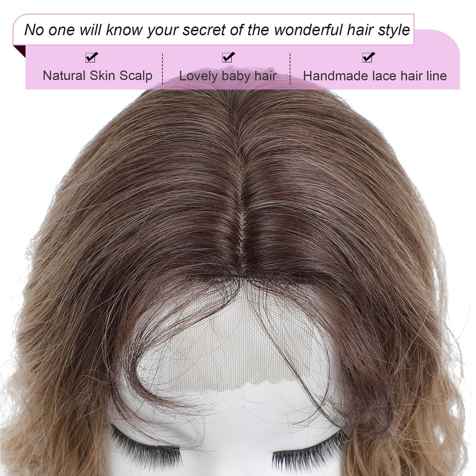26 Inch Synthetic Hair Topper with Bangs for Thinning Hair Amazon.com : Molefi Hair Topper 26inch Curly Hair Topper  main image 4