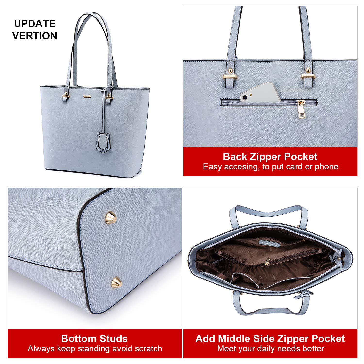 LOVEVOOK Purses and Handbags for Women Fashion Tote Bags Shoulder Bag Top Handle Satchel Bags | Purses, Handbags, Fashion, Top Handle, Purses, Handbags: Pale Blue