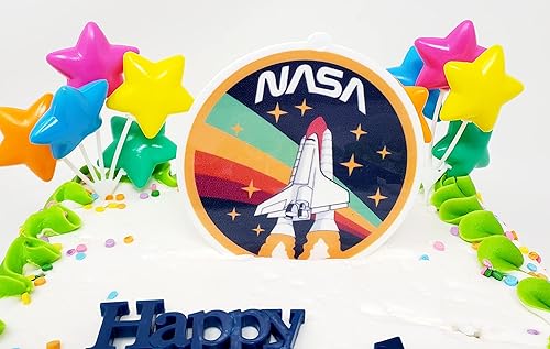 Miniatura 3 de NASA Space Travel Exploration Rocket Ship - Juego de decoración para pastel de cumpleaños