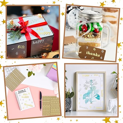 Miniatura 6 de Outus 18 hojas de calcomanías de letras pequeñas, minicalcomanías de números del alfabeto, autoadhesivas, letras de monograma, calcomanías de letras