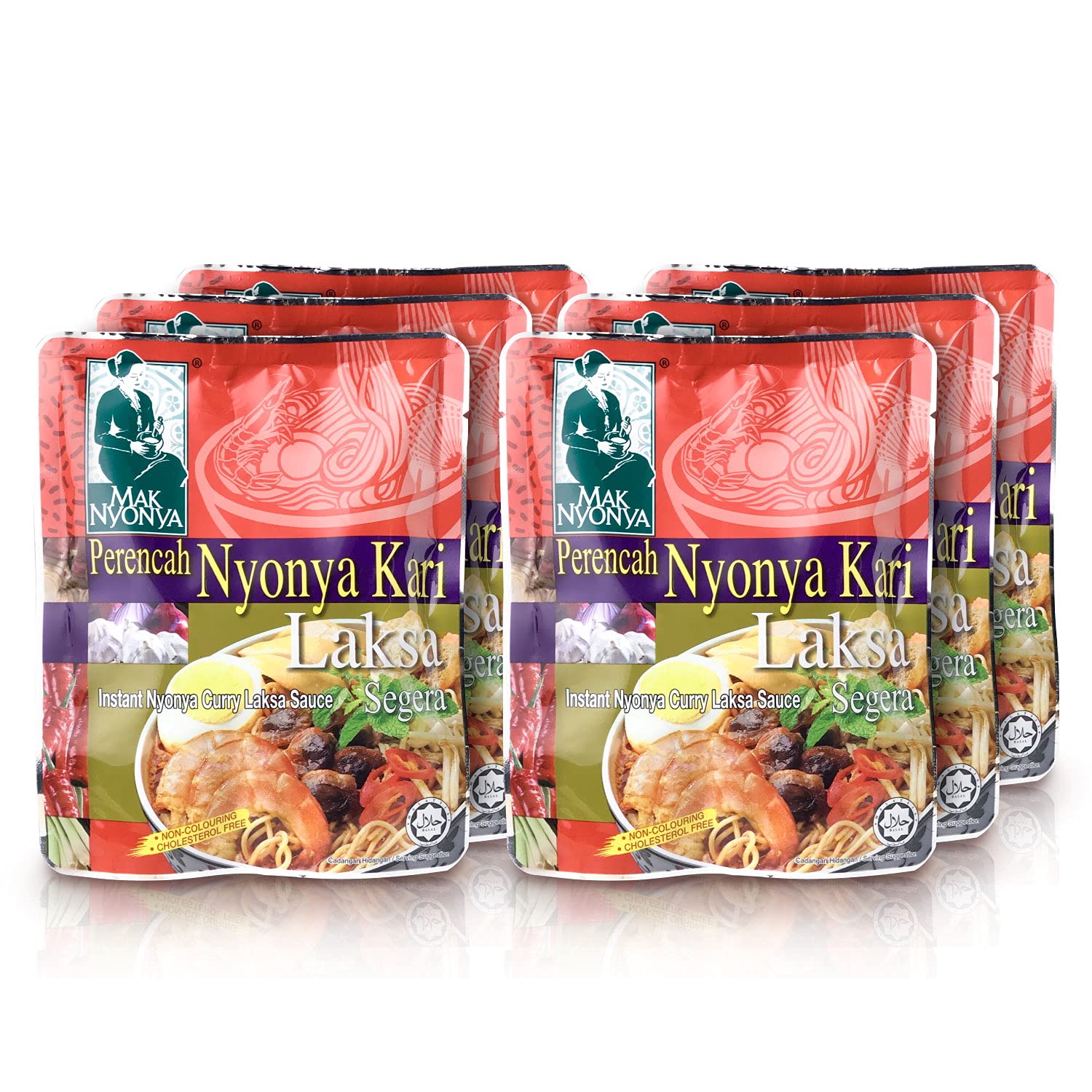 6X Mak Nyonya Instant Nyonya Curry Laksa Sauce 7oz | Instant Paste For Fish Chicken Seafood Other Me
