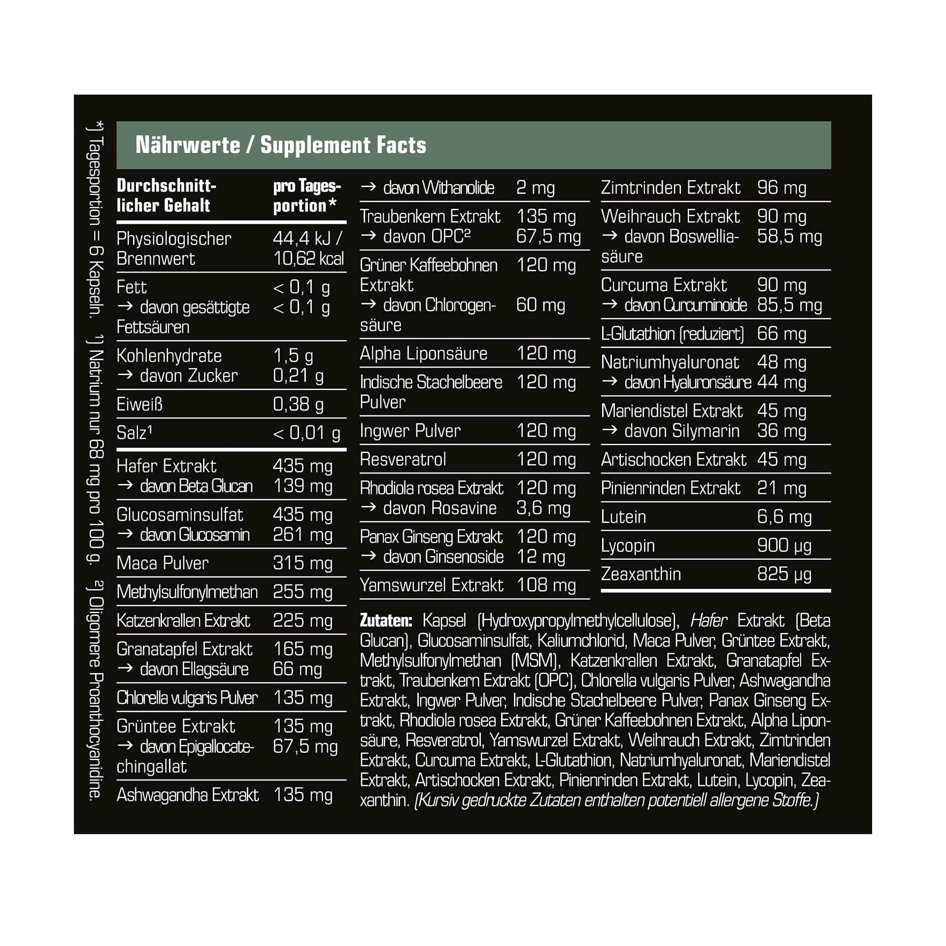 SRS Fit&Health - Green Care, 180 Kapseln | Botanical All-in-one mit 29 Inhaltsstoffen | breites Wirkspektrum | vegan | kleine Kapseln | deutsche Premiumqualität