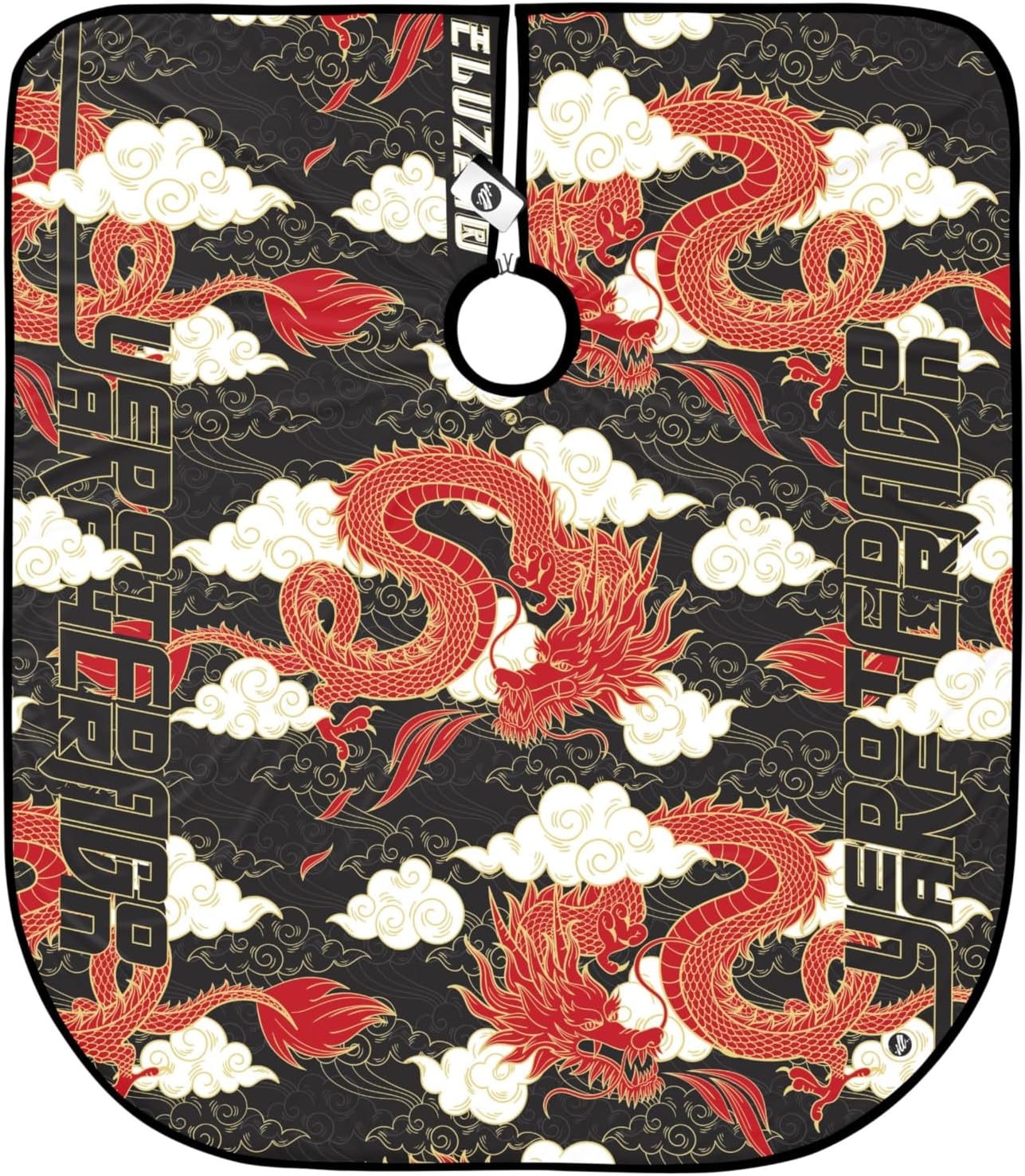 Illuzien Year of the Dragon PRO Barber Cape, Hair Cut Drape, Water-Resistant Barber Accessories, Professional Cape