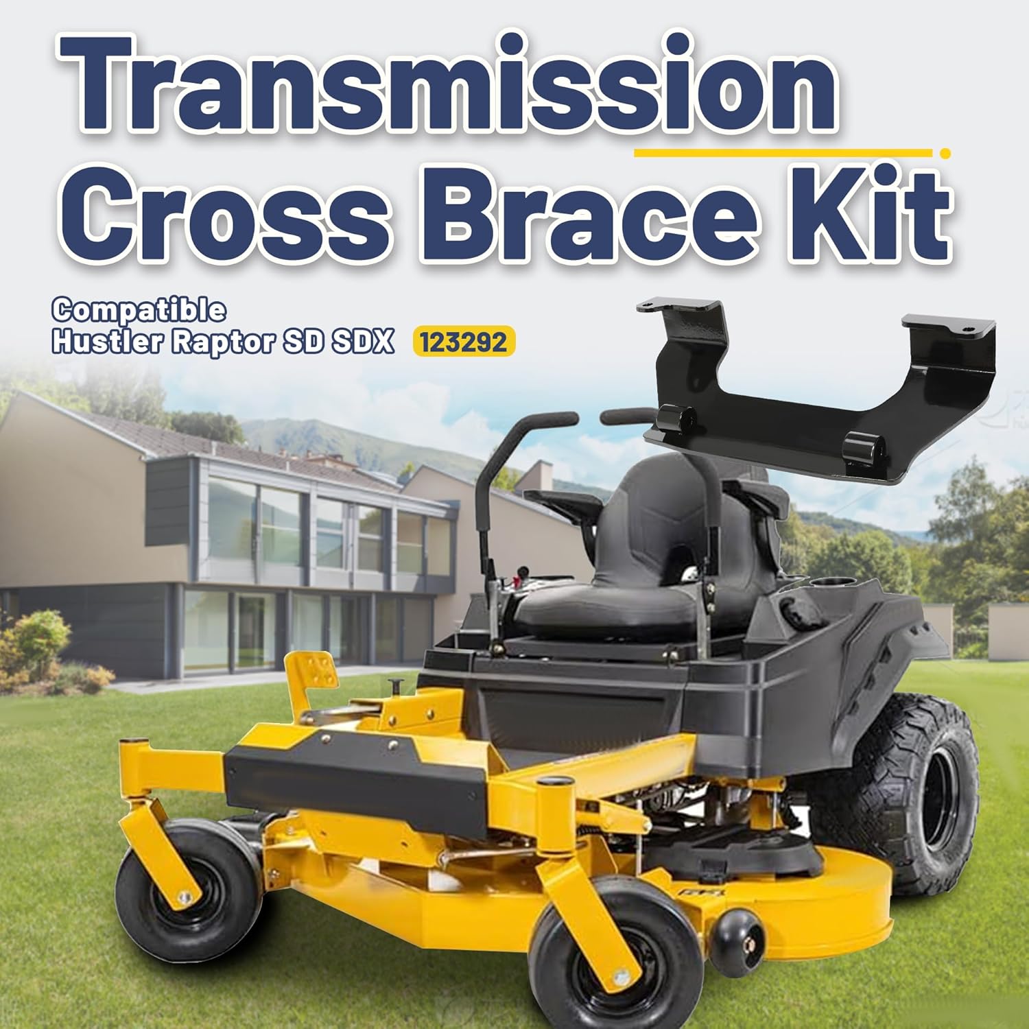 KUAFU Replacement for 123292 Transaxle Crossbrace Kit Compatible with Hustler Raptor SD and Raptor SDX Riding Mowers Cross Brace Kit
