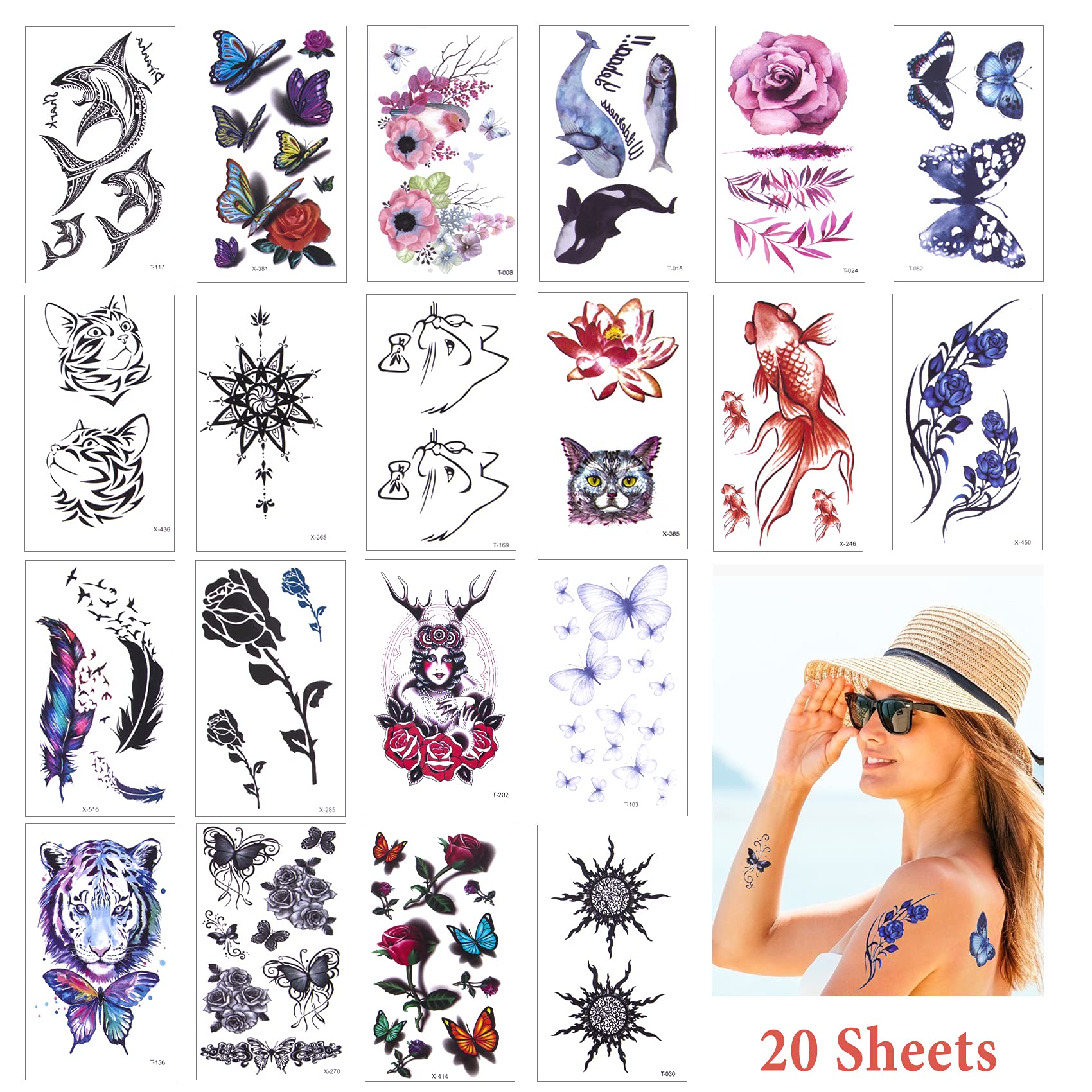 Buy Temporary Tattoo Kit, 4 Bottles Temporary Tattoo Ink with Tattoos