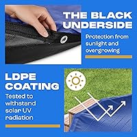 Vista 4 de Cubierta de piscina de invierno redonda de 12 pies para sobre el suelo, extra gruesa y duradera, cubierta de piscina sobre el suelo, serie Sapphire