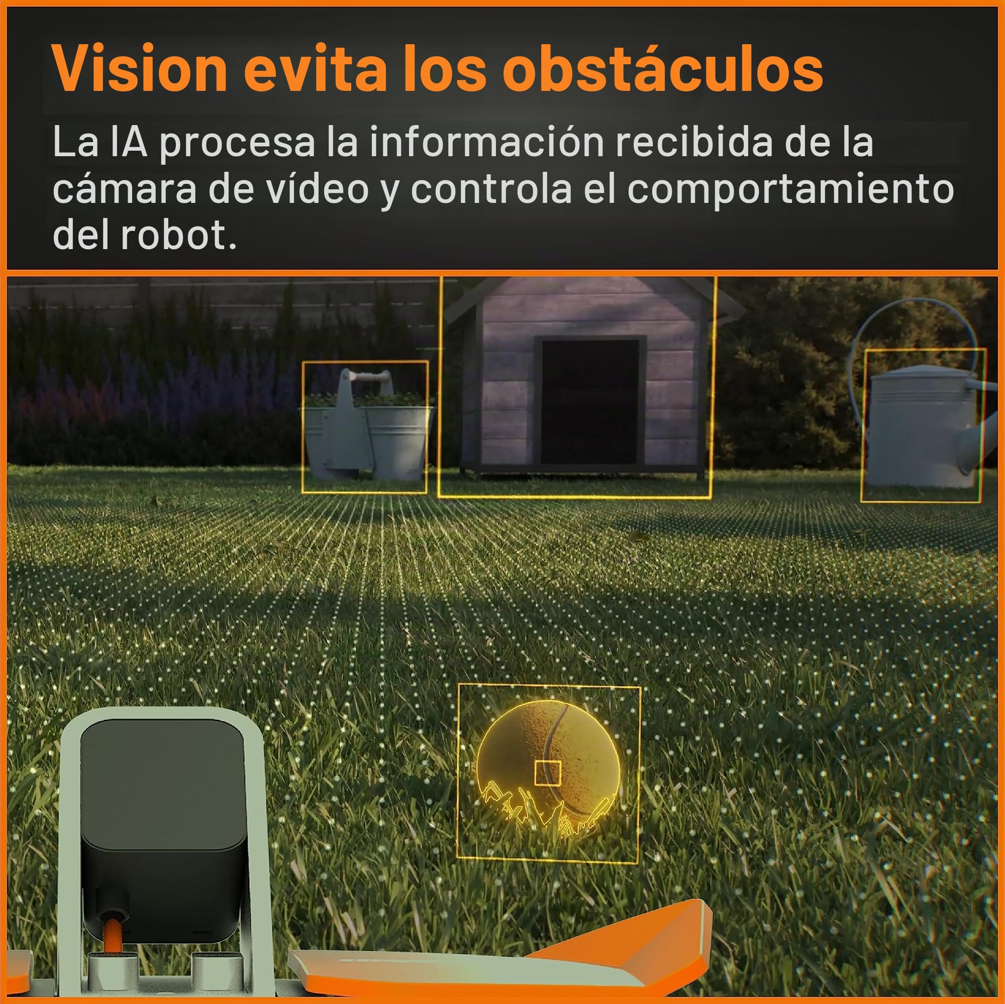 WORX Landroid Vision M550 WR205E Robot cortacésped para Jardines de hasta 550 m² – Robot cortacésped Inteligente sin Cable de limitación – WiFi y Bluetooth – prevención Activa de obstáculos con