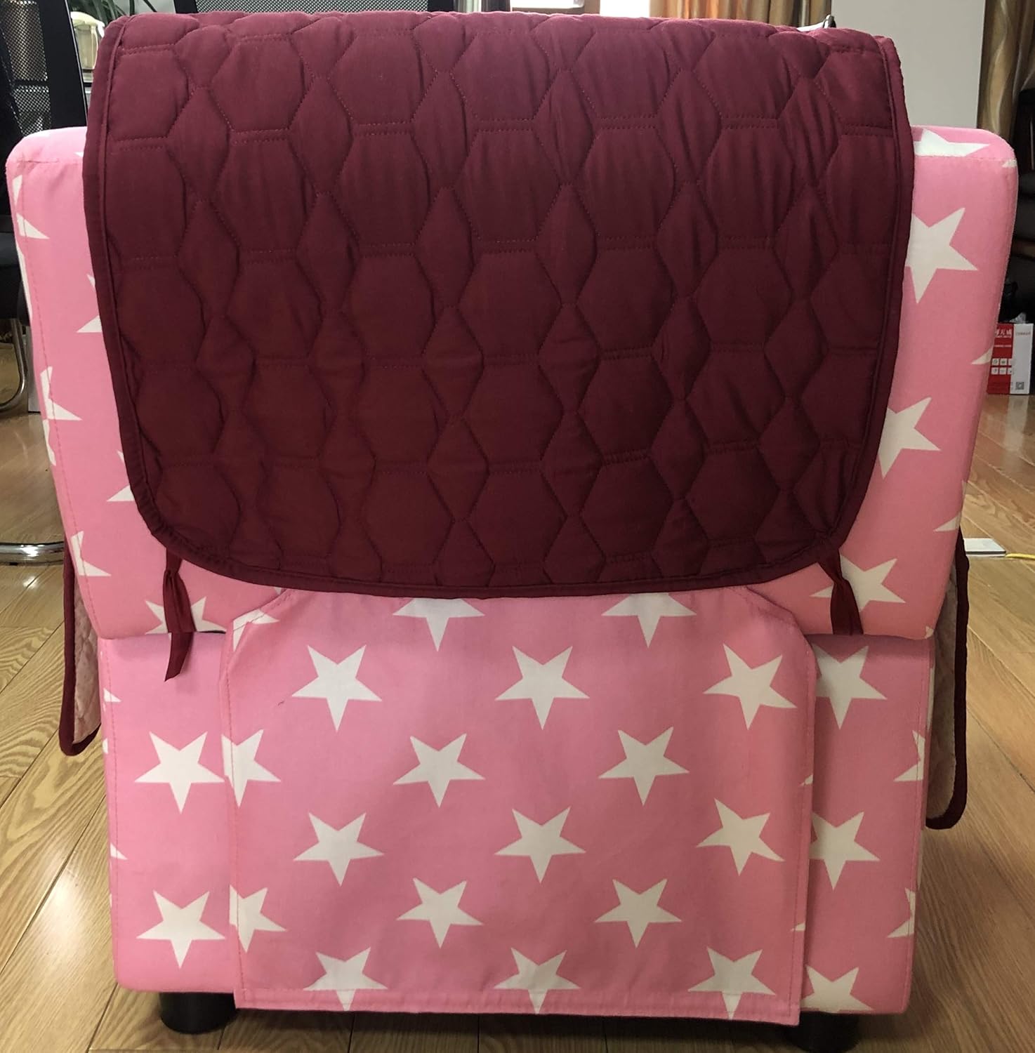 RBSC Home Kids Recliner Chair Cover Only Antislip Waterproof Kids 14 Inch Recliner Chair Cover (Burgundy)