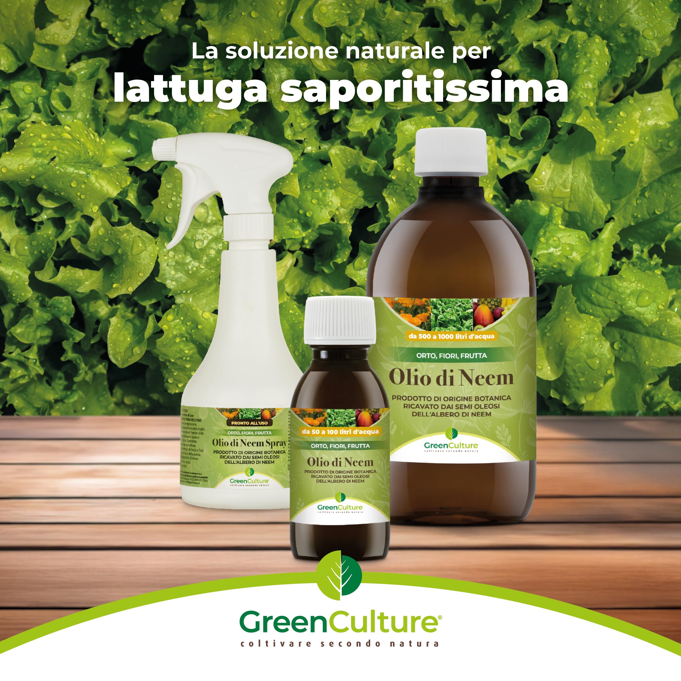 GreenCulture Olio di Neem 1000ml per Trattamento Fogliare Insettorepellente