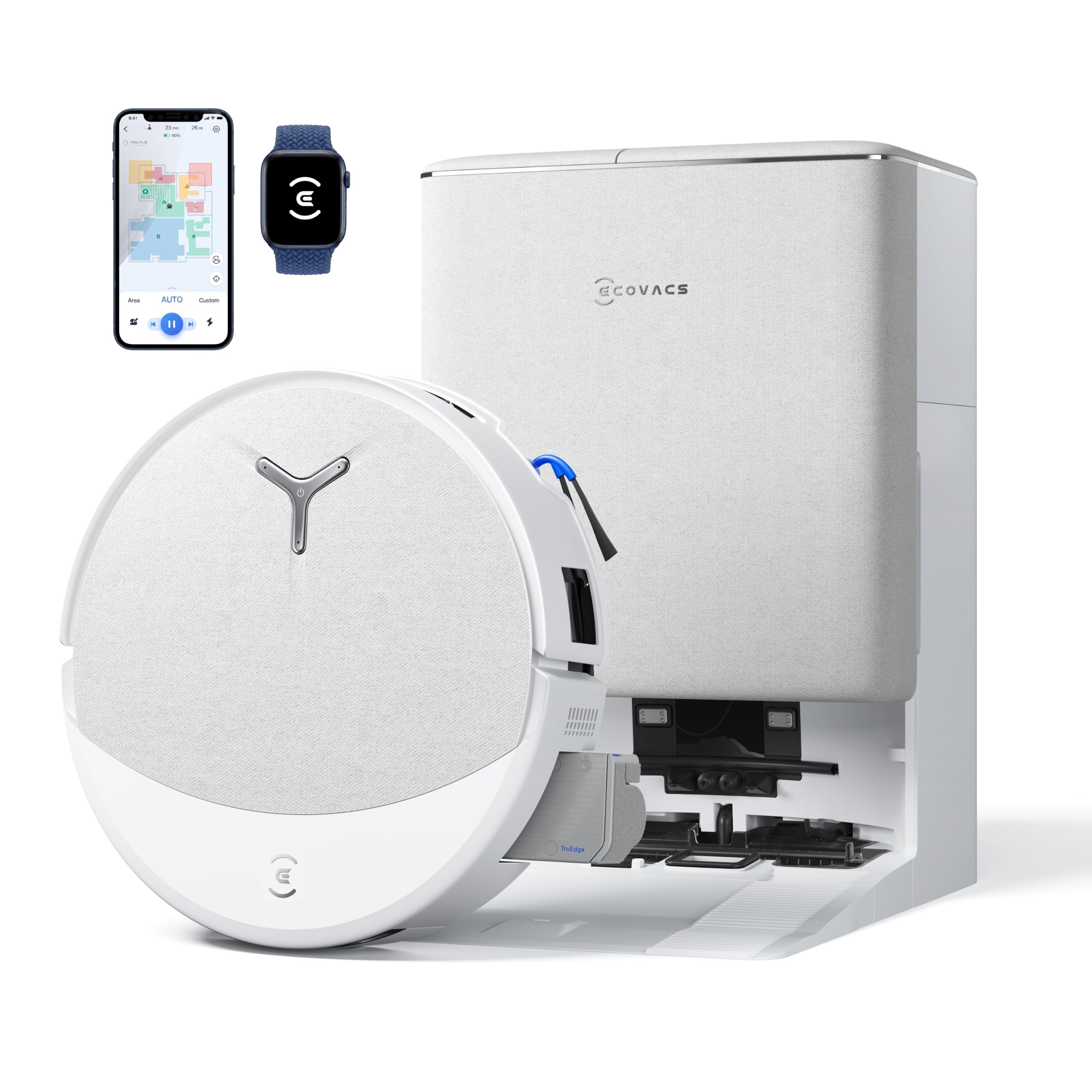 ECOVACS Deebot T90 Pro Omni 2-in-1 Robot Vacuum Cleaner & Mop, 2026 New Launch, 30000 Pa Blast Suction, Self-Empty & Self-Wash Omni Station, Extra-Long Roller, AI Re-Mop 2.0, PowerBoost Technology